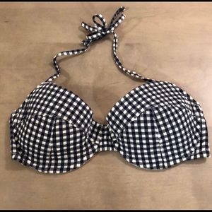 J crew navy gingham underwire swim top